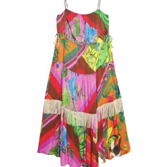 Anthropologie X Farm Rio Palila Fringed Midi Dress Size     X-Large. - Picture 15 of 15
